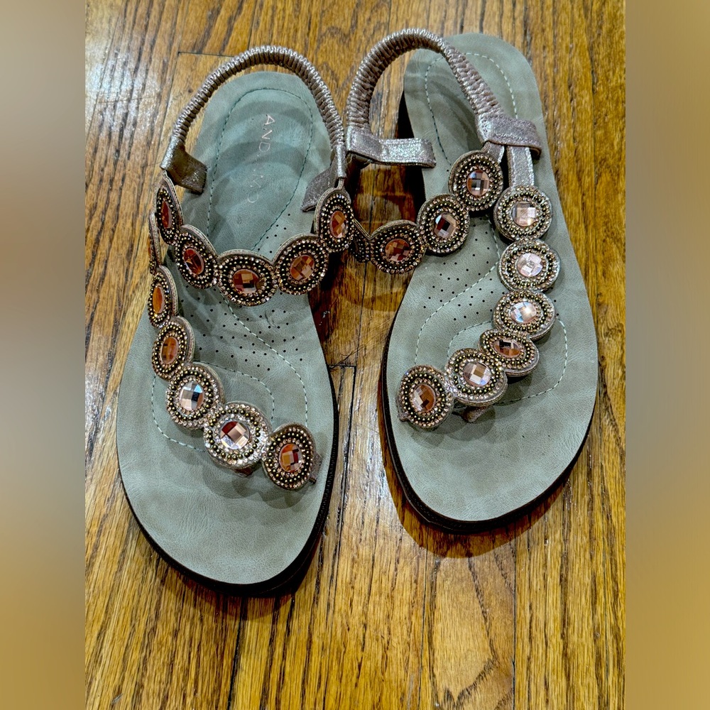 Rose Gold Crystal Sandals